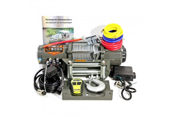 Лебедка электрическая 4REVO серии LX 12V 5000 lbs / 2272 кг со стальным тросом