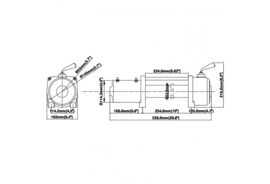 Лебедка электрическая 4REVO серии SRX 12V 9500 lbs / 4320 кг с синтетическим тросом