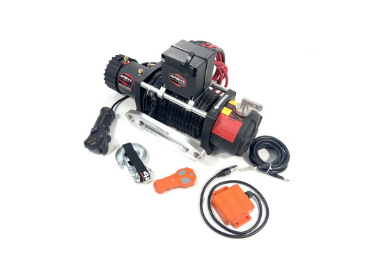 Лебедка электрическая 4REVO серии SRX 12V 12000 lbs / 5443 кг с синтетическим тросом