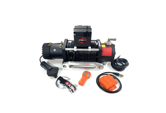 Лебедка электрическая 4REVO серии SRX 12V 13500 lbs / 6115 кг с синтетическим тросом