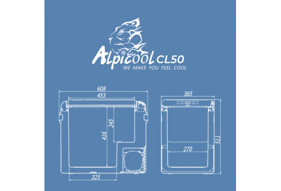 Компрессорный автохолодильник ALPICOOL CL-50 л, 12/24В