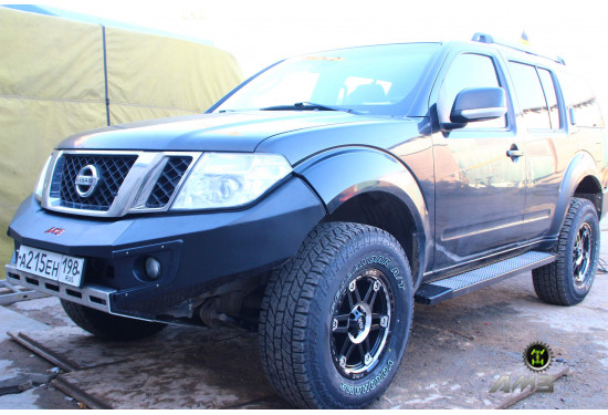 Силовые пороги АМЗ для Nissan Pathfinder R51 2004-2014