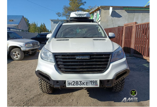 Мини-силовик АМЗ для Haval H9 с площадкой для лебедки