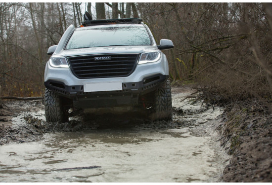 Мини-силовик АМЗ для Haval H9 с площадкой для лебедки