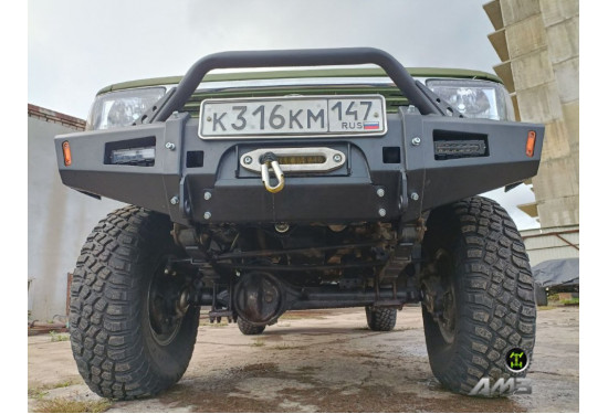 Бампер силовой передний АМЗ для Toyota Hilux 1988-1997 (передняя рессорная подвеска)