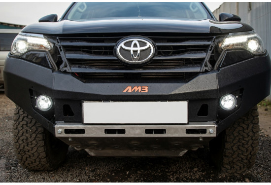 Бампер силовой передний АМЗ для Toyota Fortuner 2015-2020 с листом защиты радиатора
