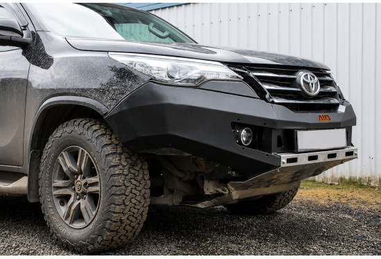Бампер силовой передний АМЗ для Toyota Fortuner 2015-2020 с листом защиты радиатора