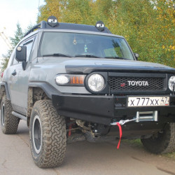 Бампер силовой передний АМЗ с удлинителем штатной защиты для Toyota FJ Cruiser