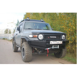 Бампер силовой передний АМЗ с удлинителем штатной защиты для Toyota FJ Cruiser