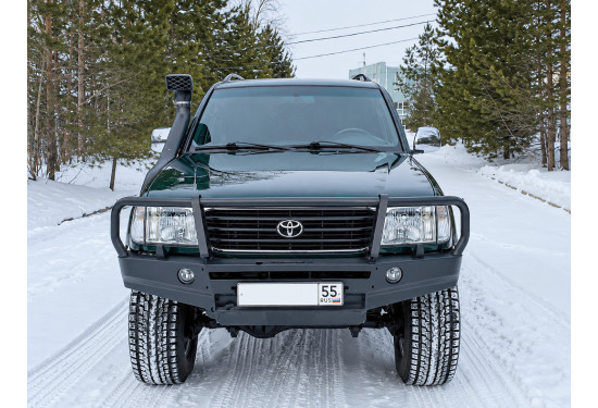 Бампер силовой передний АМЗ для Toyota Land Cruiser 105 под штатную электрическую лебедку AISIN