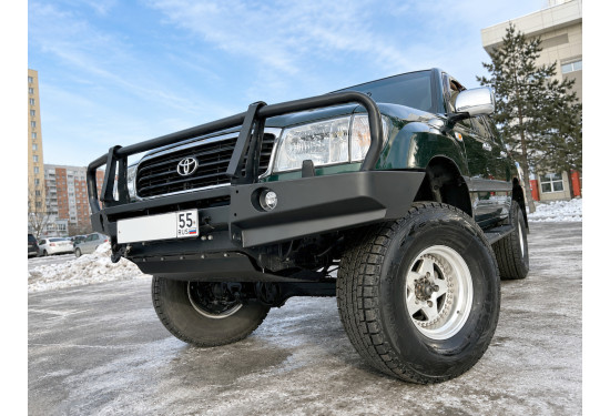 Бампер силовой передний АМЗ для Toyota Land Cruiser 105 под штатную электрическую лебедку AISIN
