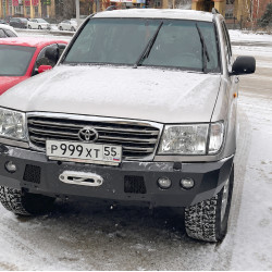 Бампер силовой передний АМЗ для Toyota Land Cruiser 105 под штатную электрическую лебедку AISIN