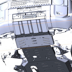 Площадка под лебедку в штатный бампер Toyota Land Cruiser Prado 250 с листом защиты