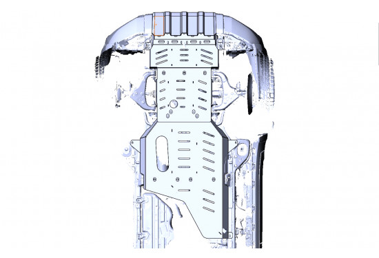 Площадка под лебедку в штатный бампер Toyota Land Cruiser Prado 250 с листом защиты