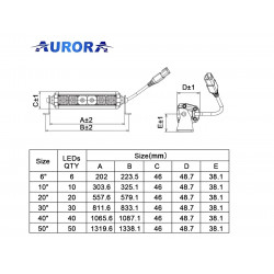 Светодиодная балка Aurora 500W Дальний свет (ALO-D6D1-50)