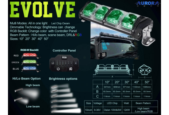 Светодиодная балка Aurora Evolve V.2 248W Дальний + Ближний свет (ALO-N-20)