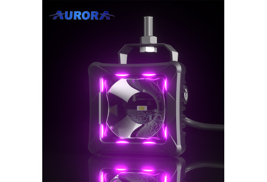 Светодиодная фара Aurora 30W с RGB подсветкой (ALO-D3-2-P23-RGB)