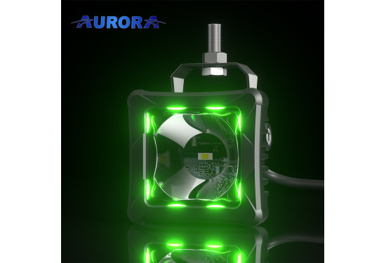 Светодиодная фара Aurora 30W с RGB подсветкой (ALO-D3-2-P23-RGB)