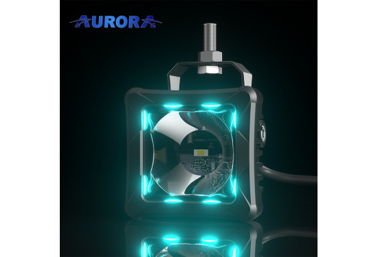 Светодиодная фара Aurora 30W с RGB подсветкой (ALO-D3-2-P23-RGB)