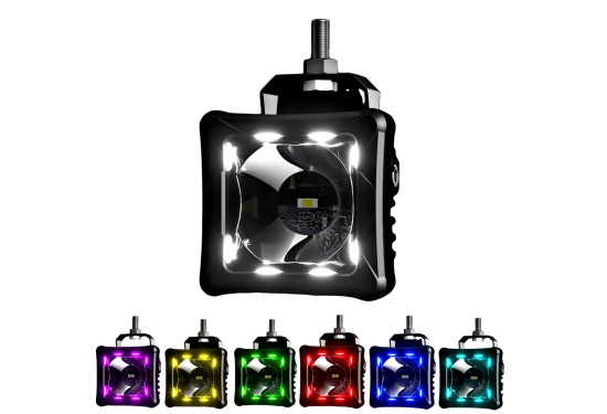 Светодиодная фара Aurora 30W с RGB подсветкой (ALO-D3-2-P23-RGB)