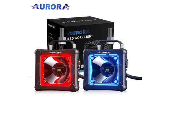 Светодиодные фары Aurora 30W (2 шт) с RGB подсветкой (ALO-D3-2-P23-RGB)