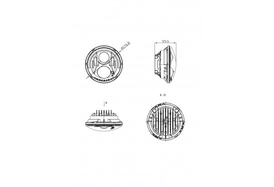 Светодиодная фара головного света Aurora BLACK 65W 7 дюймов (1 шт)