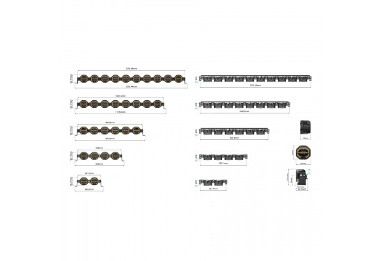 Светодиодная балка Aurora 320W Дальний + ДХО (ALO-W-4-R12T3-AW-D8)