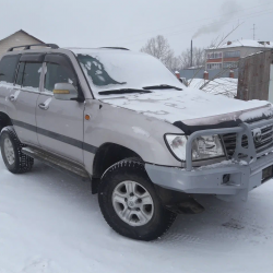Передний силовой бампер для Toyota Land Cruiser 100 под штатную лебедку с кенгурином