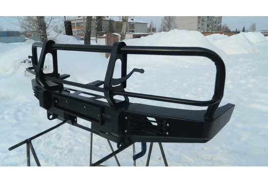 Передний силовой бампер для Toyota Land Cruiser 80 с кенгурином и местами под ПТФ