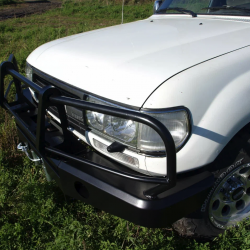 Передний силовой бампер для Toyota Land Cruiser 80 с кенгурином и местами под ПТФ