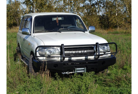 Передний силовой бампер для Toyota Land Cruiser 80 с кенгурином и местами под ПТФ