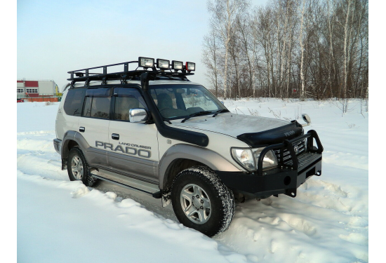 Передний силовой бампер для Toyota Land Cruiser Prado 90/95 с кенгурином