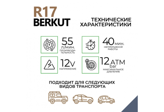 Компрессор переносной 12V BERKUT R17