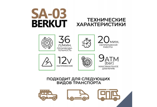 Пневмосистема с ресивером 3л BERKUT SA03
