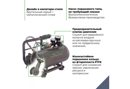 Пневмосистема с ресивером 6л BERKUT SA06