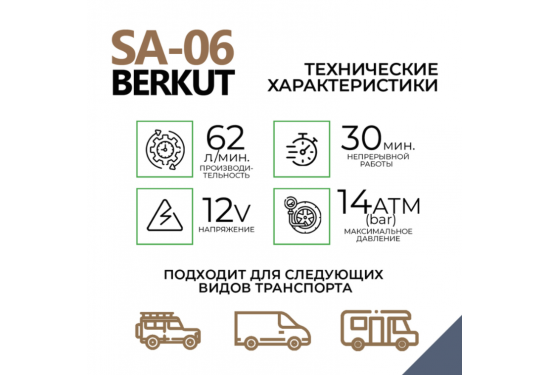 Пневмосистема с ресивером 6л BERKUT SA06