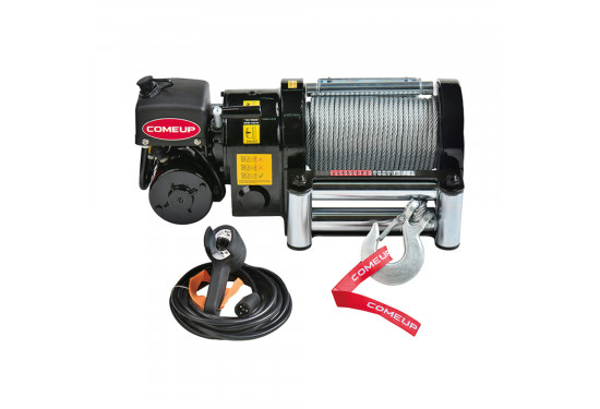 Лебедка червячная электрическая 24V COMEUP Wolf 12000 lbs / 5443 кг стальной трос