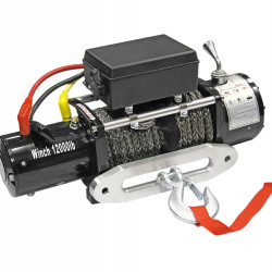 Лебедка электрическая 24V Electric Winch 12000lbs / 5443 кг синтетический трос