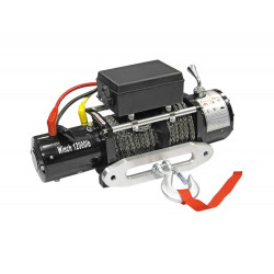 Лебедка электрическая 24V Electric Winch 12000lbs / 5443 кг синтетический трос