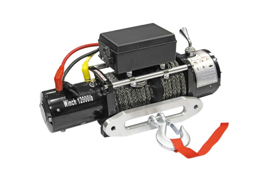 Лебедка электрическая 24V Electric Winch 12000lbs / 5443 кг синтетический трос