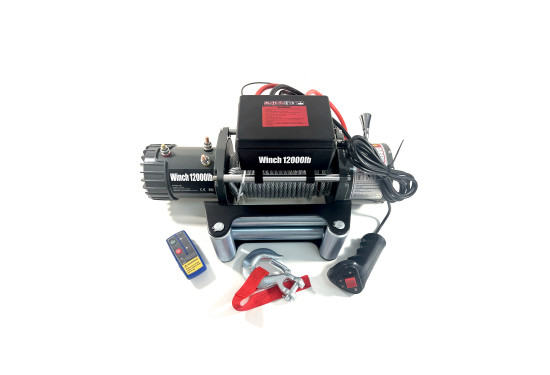 Лебедка электрическая 12V Electric Winch 12000lbs / 5443 кг стальной трос