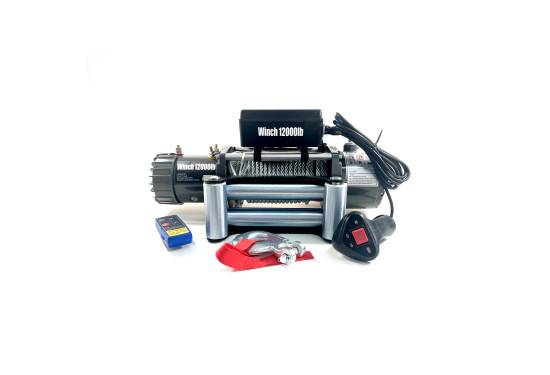 Лебедка электрическая 12V Electric Winch 12000lbs / 5443 кг стальной трос