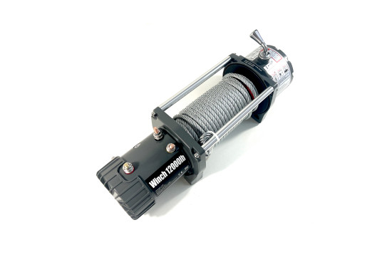 Лебедка электрическая 12V Electric Winch 12000lbs / 5443 кг стальной трос