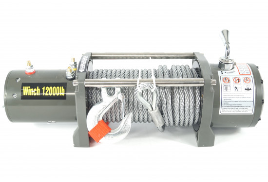 Лебедка электрическая 12V Electric Winch 12000lbs / 5443 кг стальной трос