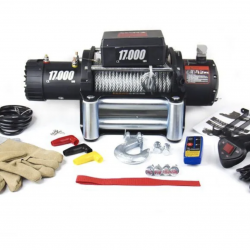 Лебедка электрическая 24V Electric Winch GRIZZLY 17000lbs / 7727 кг стальной трос