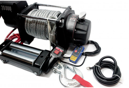 Лебедка электрическая 12V Electric Winch GRIZZLY 20000lbs / 9090 кг стальной трос