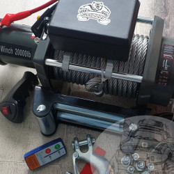 Лебедка электрическая 24V Electric Winch GRIZZLY 20000lbs / 9090 кг стальной трос