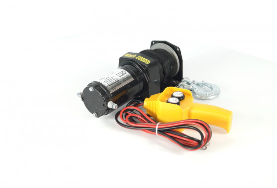 Лебедка электрическая 12V ATV Electric Winch 2000lbs / 907 кг с синтетическим тросом