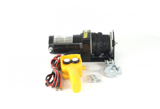 Лебедка электрическая 12V ATV Electric Winch 2000lbs / 907 кг с синтетическим тросом