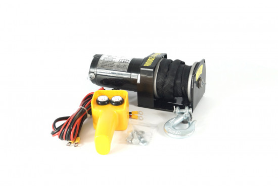 Лебедка электрическая 12V ATV Electric Winch 2000lbs / 907 кг с синтетическим тросом